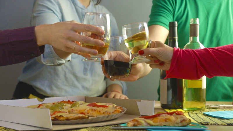 brindis con vino