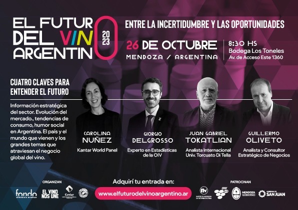 Flyer evento el futuro del vino argentino